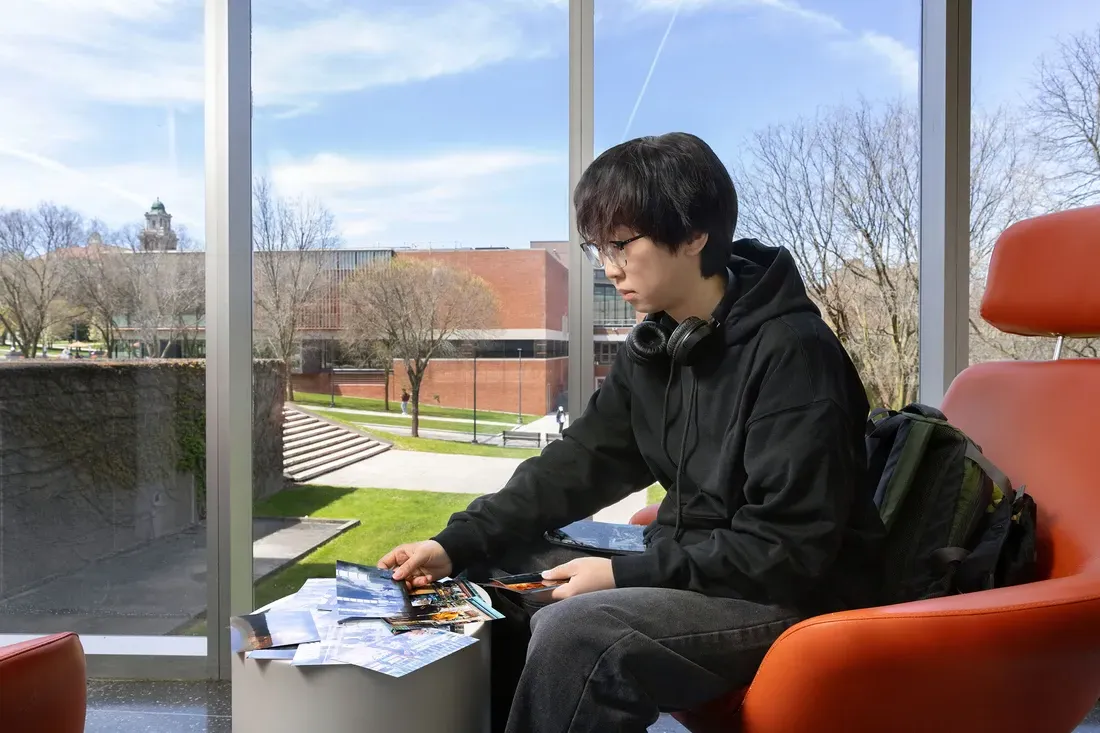 Joe Zhao on his computer.